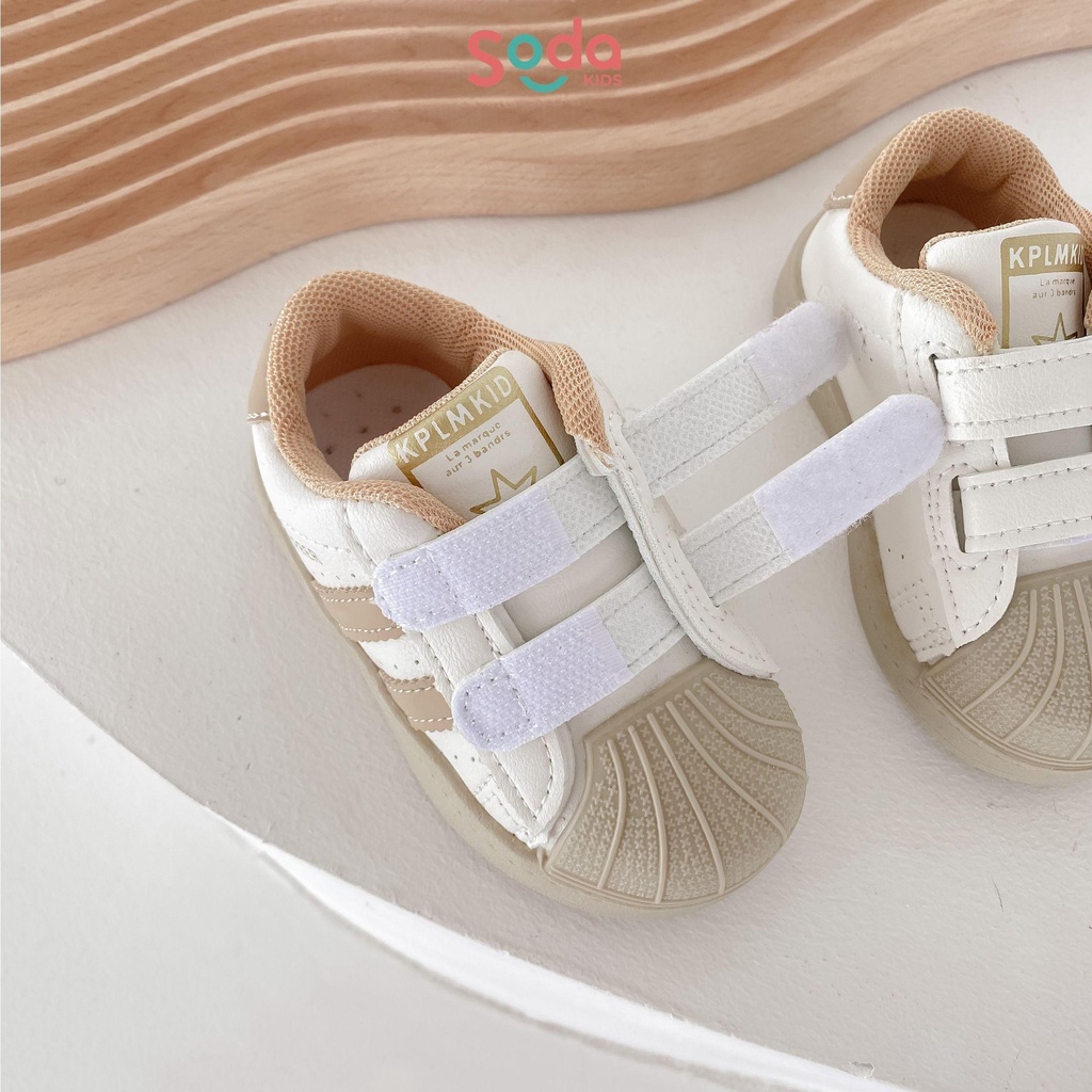 Giày thể thao trẻ em SODA KIDS thiết kế phong cách Hàn Quốc quai dán năng động, chất liệu da mềm, nhẹ