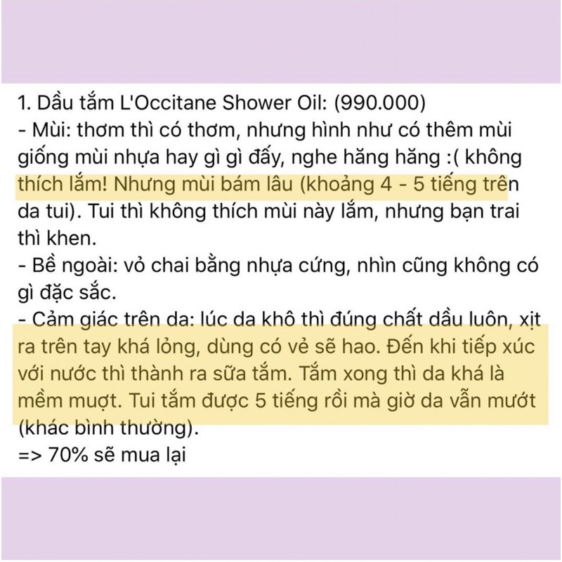 Sữa tắm L'occitane Almond Shower Oil 500ml