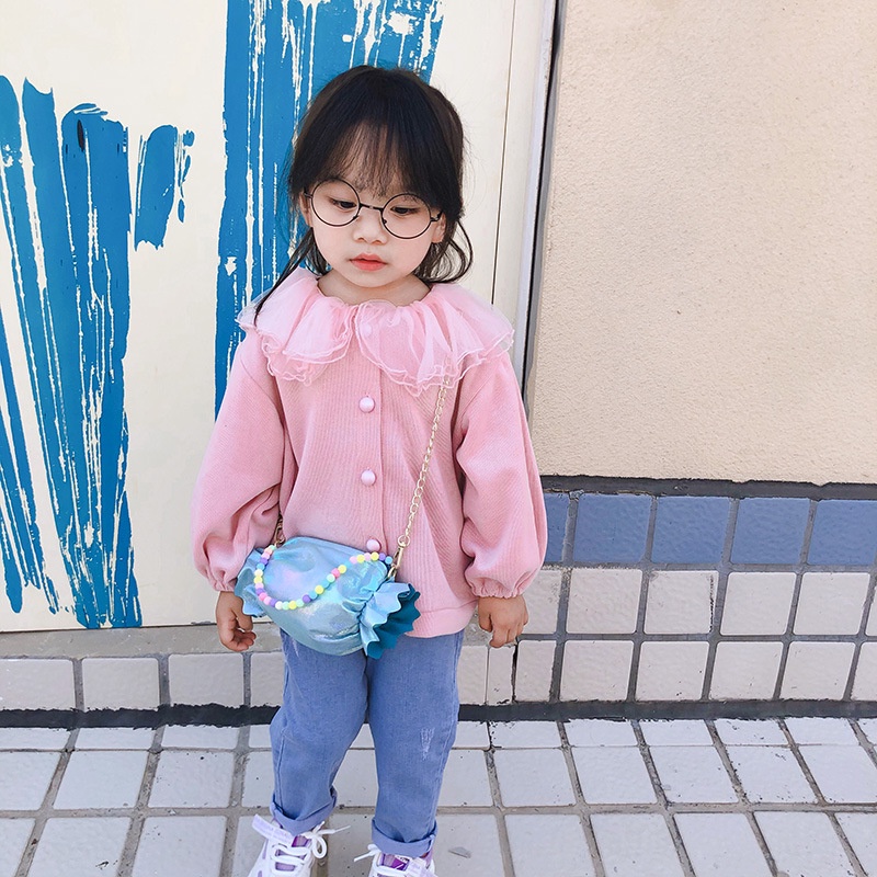 Túi Xách Tay Đeo Chéo Vai Dây Xích Màu Kẹo Đính Ngọc Trai Cho Nữ