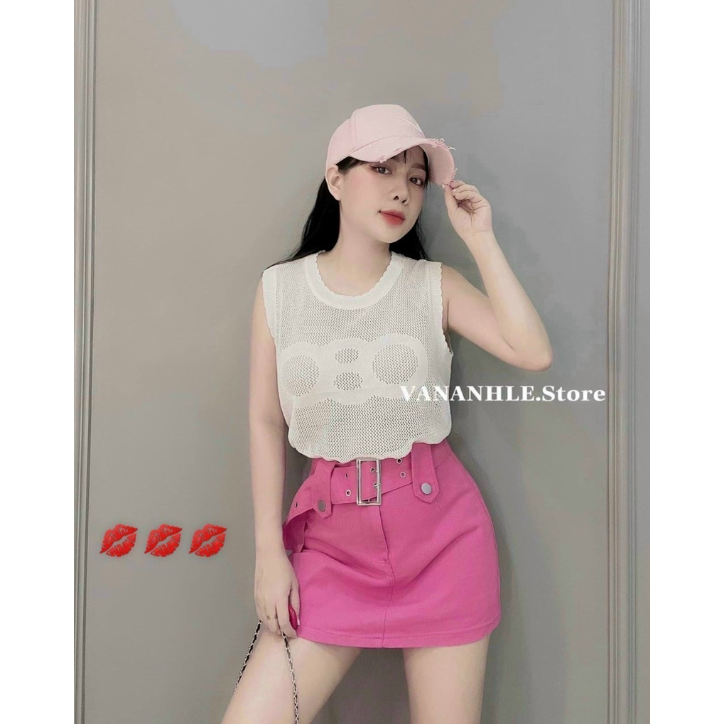 Áo Sát Nách Lưới Nữ Cổ Tròn - Số 8 Ngang Ngực - Thời Trang Trẻ Trung