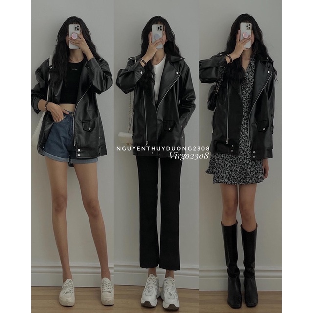 Áo khoác DA JACKET form oversize style Hàn quốc - HÀNG MỚI VỀ