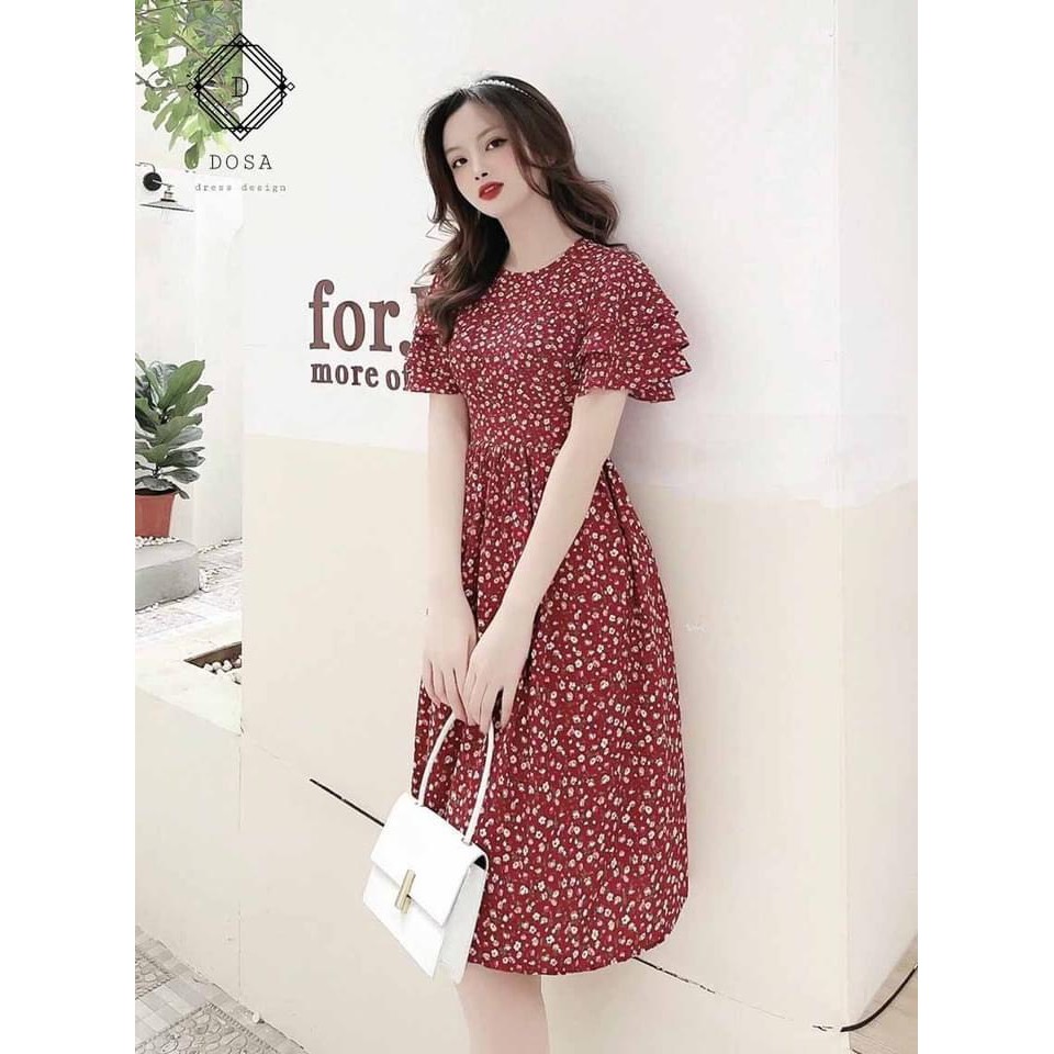 VÁY HOA NHÍ TAY XẾP BÈO 2 MÀU | BigBuy360 - bigbuy360.vn