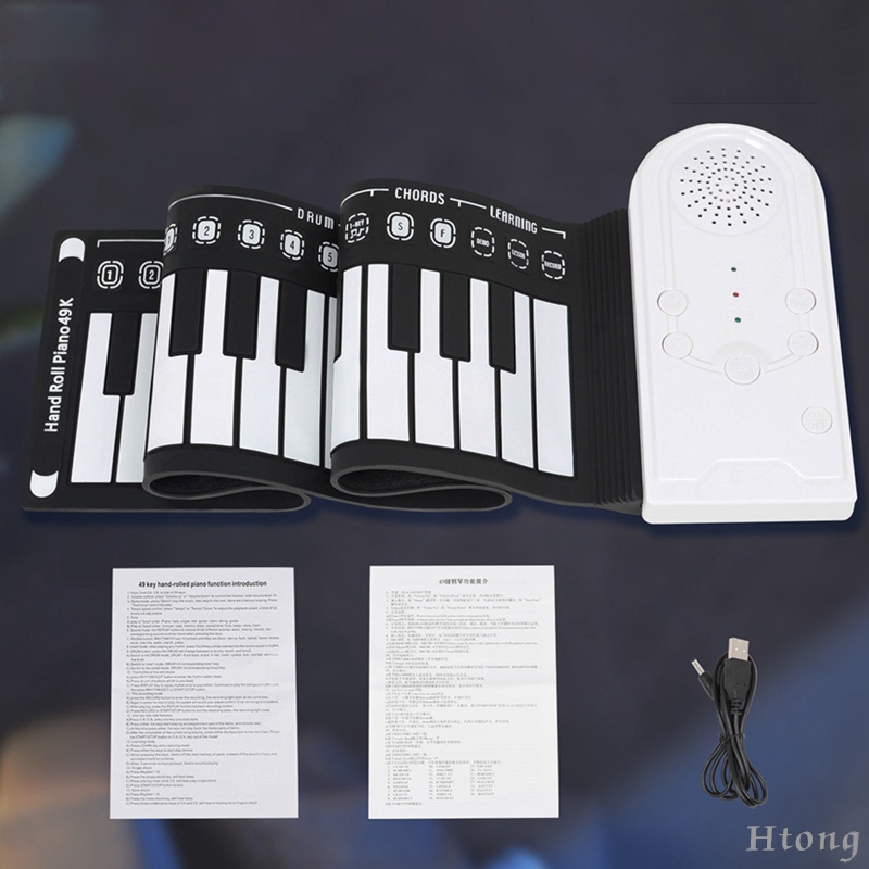 49Keys Foldable Electronic Keyboard Portable with Speaker Portable USB Rechargeable Electronic Organ