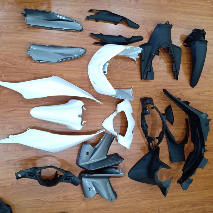 Bộ dàn áo xe WAVE S110 - RS110 màu Trắng đời 2009 đến 2010, nhựa ABS nguyên sinh