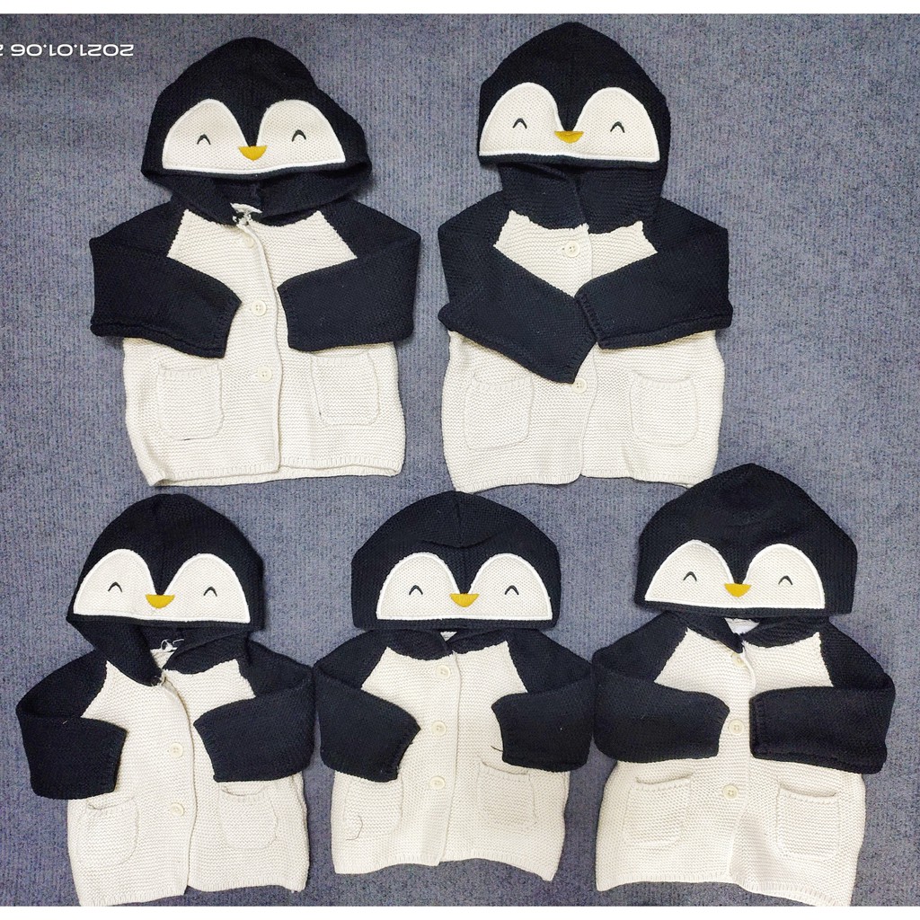Sale lỗ _ Áo len hình chim cánh cụt cho bé