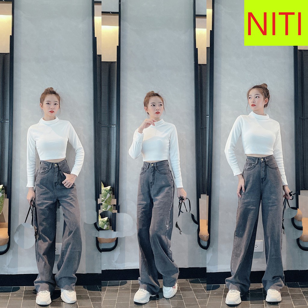 QUẦN JEAN ỐNG RỘNG NỮ LƯNG CAO LAI TUA MÀU XÁM FORM DÀI RỘNG CAO CẤP NITI ĐỦ SIZE S, M, L CỰC DUYÊN DÁNG ĐÓN XUÂN