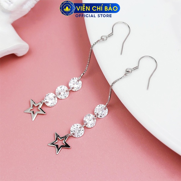Bông tai bạc nữ ngôi sao chất liệu bạc 925 thời trang phụ kiện trang sức nữ thương hiệu Viễn Chí Bảo B400062