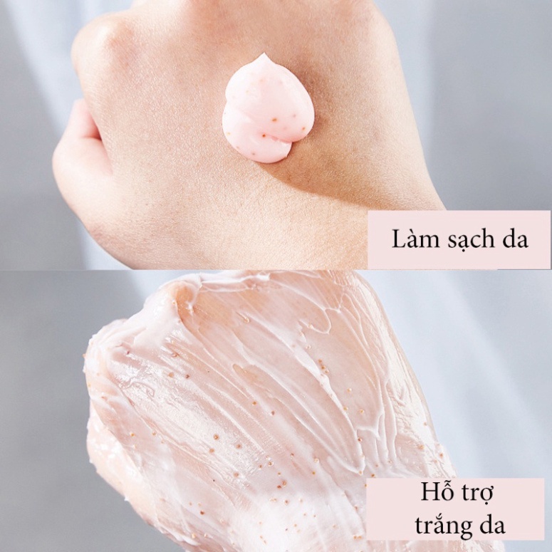 Kem tẩy da chết body đào 200g dạng tuýp nội địa trung Peach Clear Body Scrub