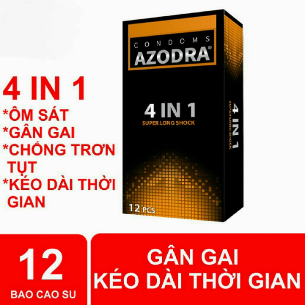 BAO CAO SU AZODRA 4 IN 1, GÂN GAI KÉO DÀI THỜI GIAN , HỘP 12 bao