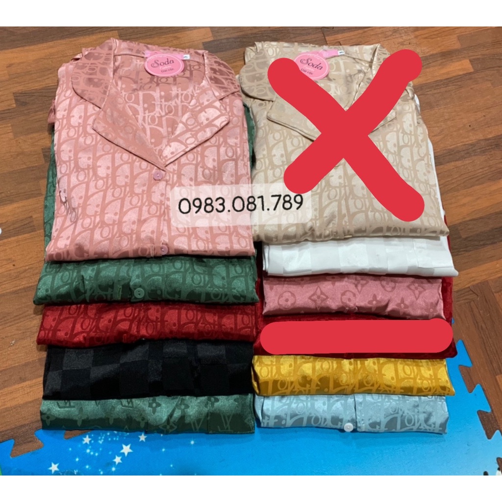 Bộ Pyjama Nữ, Bộ Ngủ, Bộ Mặc Nhà Áo Cộc Quần Đùi Chất Liệu Luạ Gấm Siêu Mát Mềm Mịn Thấm Hút Mồ Hôi