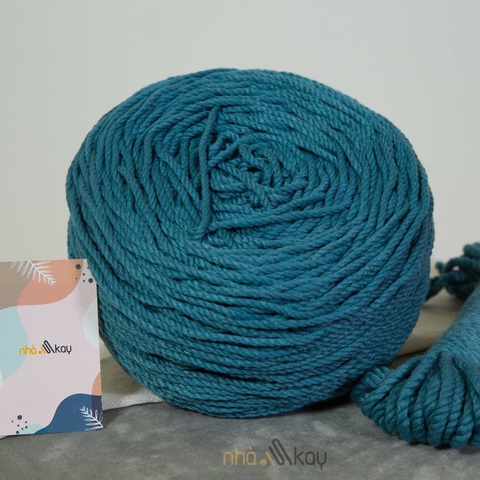 500 gram Dây thừng màu XANH CỔ VỊT NHẠT macrame 5mm 3 xoắn