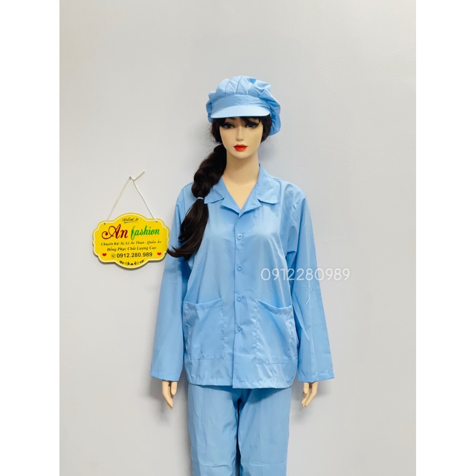 3 bộ đồng phục công nhân ngành thực phẩm, thủy sản_ Hình chụp thật