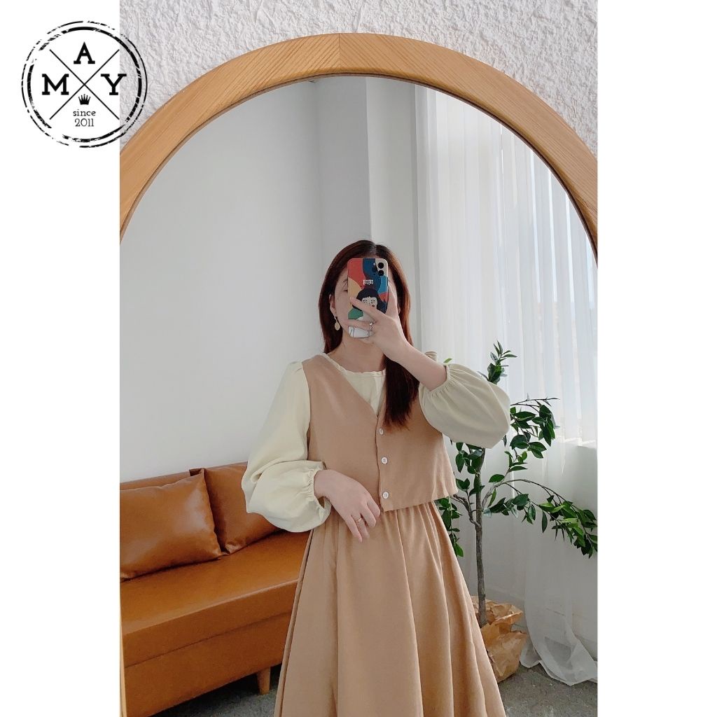 Set Váy Nữ Dài Tay Mùa Thu Đông MAY.SINCE2011 Thiết Kế Dáng Ôm Trên Vạt Váy Xòe Chất Liệu Vải Thoáng Mát MAN01-0086 | BigBuy360 - bigbuy360.vn