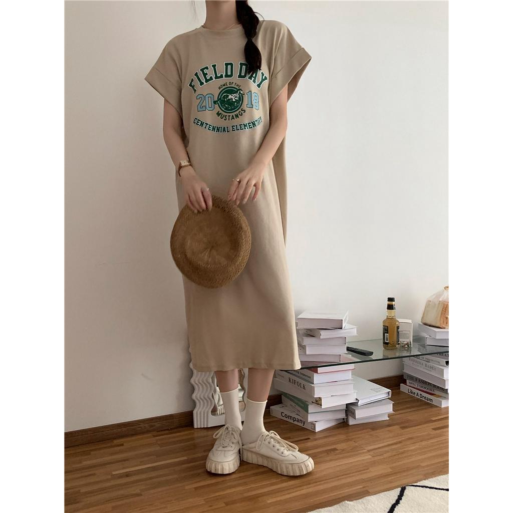 Đầm Thun Dáng Rộng In Chữ Thời Trang Sành Điệu 60938