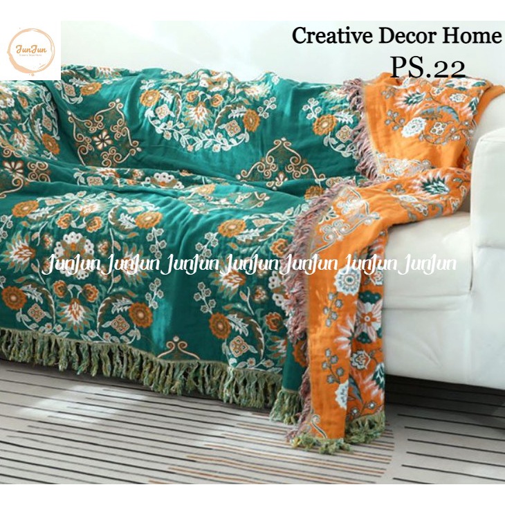 H2_Phủ Khăn Thảm Chăn Sofa Chất liệu Vải Xô Sợi Organic - Dòng cao cấp vượt trội