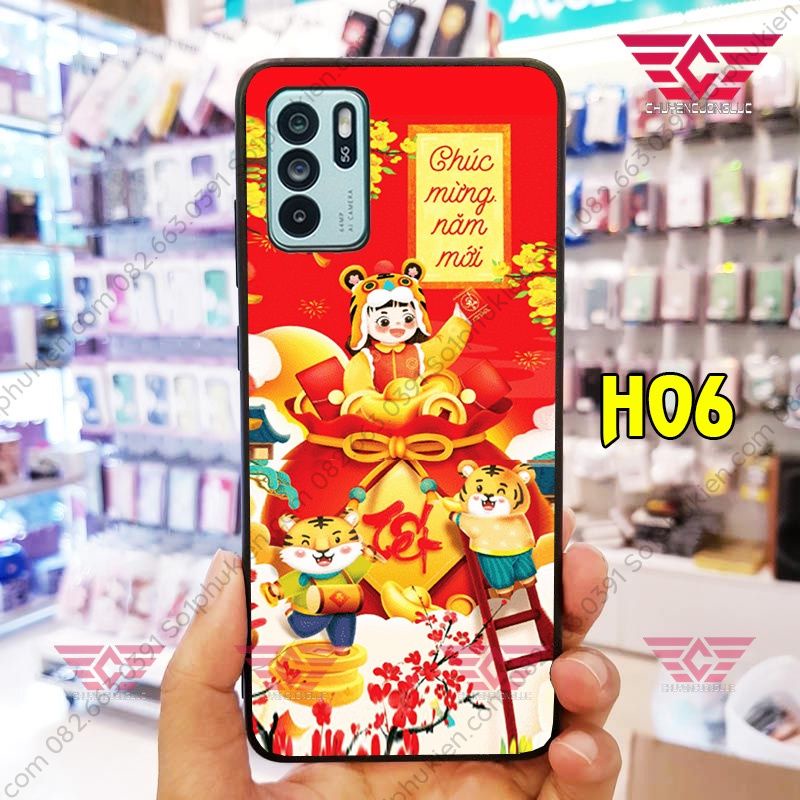 Ốp lưng ép kính Oppo reno 2 reno 2f reno 3 reno 4 reno 5 reno 6z in hình Tết 2022