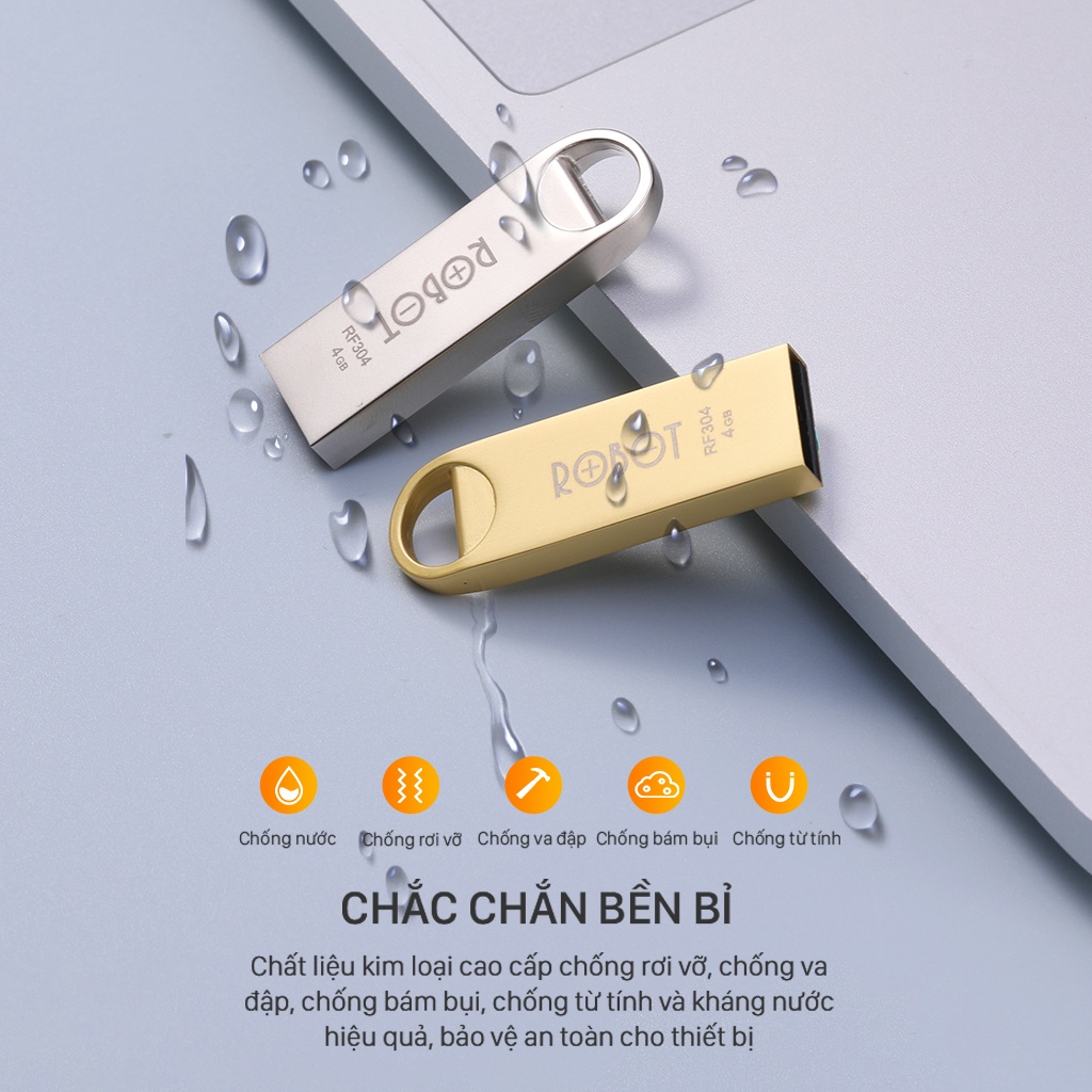 USB Lưu Trữ 16GB/32GB ROBOT RF316/332 Flash Drive Kim Loại Siêu Nhẹ Kết Nối Nhanh