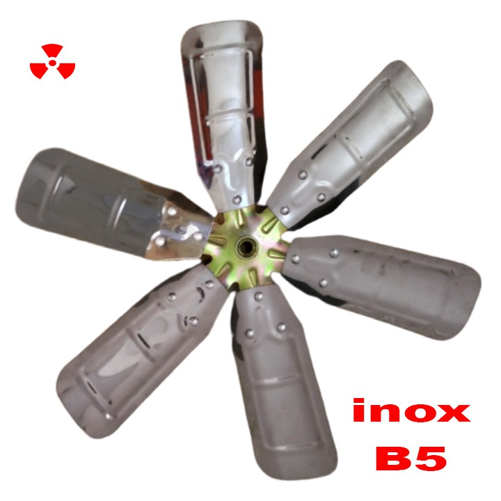 Cánh quạt inox 6 lá B5 ( 5 tấc ) công nghiệp cao cáp - thông gió, quạt lò , hút nhiệt bếp