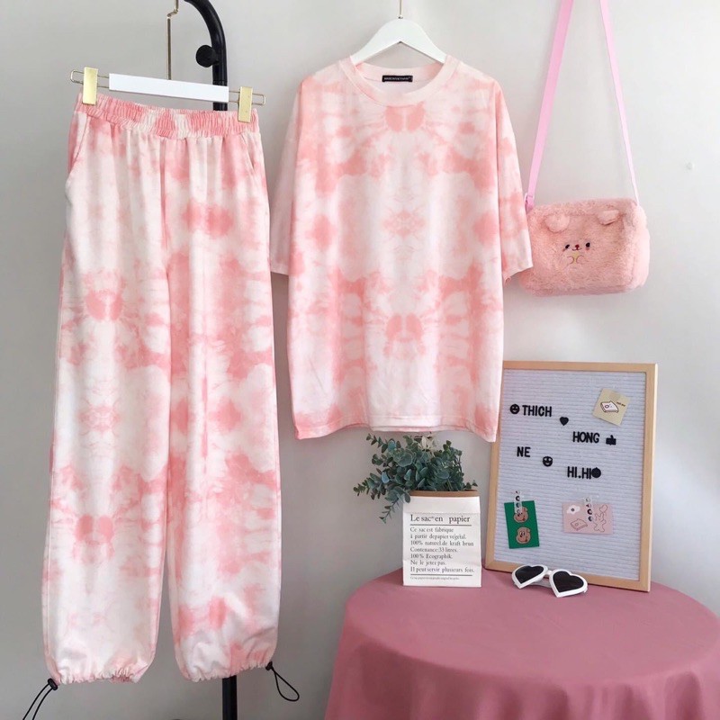 Cả Set Loang 3D OverTee+LongPant Ảnh Thật