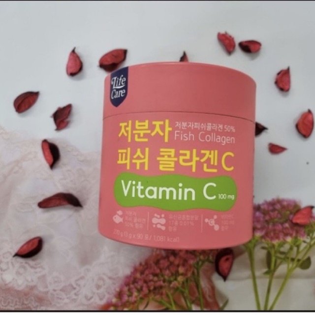 Bột uống Collagen Plus vitamin C  bộ lựu đỏ Life Care giúp da, móng , tóc khỏe mạnh