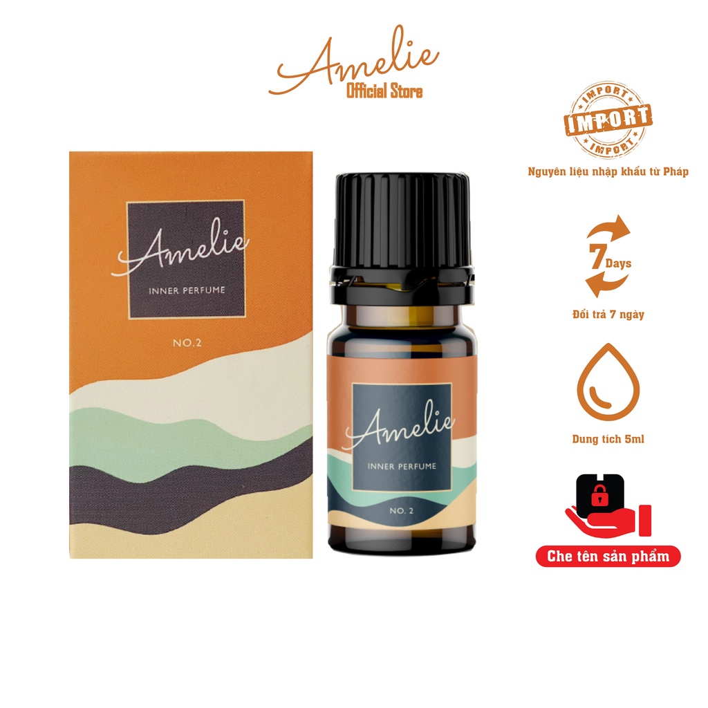 Nước Hoa Vùng Kín Cho Nữ Amelie No.3 Rose 5ml - Hương Thơm Hoa Hồng, Xạ Hương, Hoa Nhài, Gỗ Đàn Hương Mơ Mộng Quyến Rũ