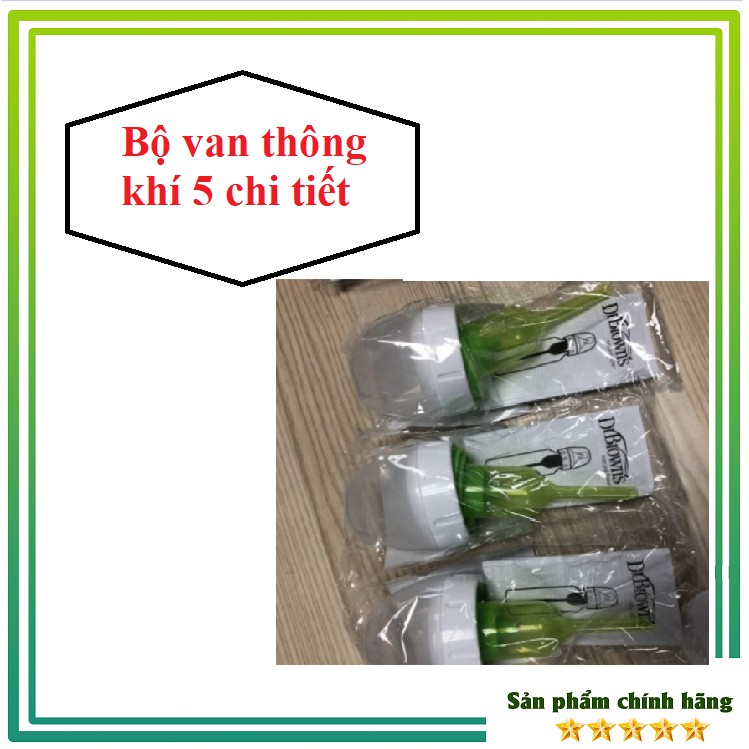 [HÀNG CHÍNH HÃNG 100%]  Bộ van thông khí 5 chi tiết bình sữa Dr.brown's cổ rộng dòng option Plus 150ml và 270ml