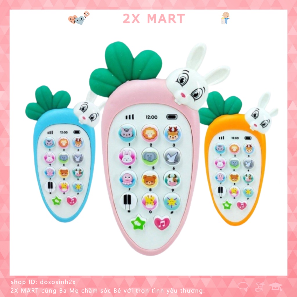 Điện thoại cà rốt củ cải thỏ đáng yêu phát nhạc cho bé Đồ chơi thông minh phát triển 2X MART