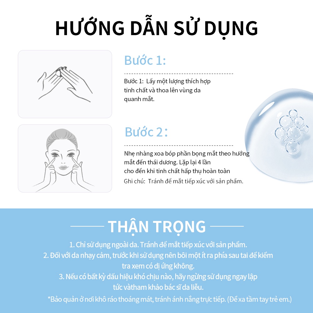 Kem Dưỡng Da Vùng Mắt Lanbena 4D HYALURONIC ACID Dưỡng Ẩm Chống Nếp Nhăn Làm Mịn Quầng Thâm Cho Da Nhạy Cảm 20ml