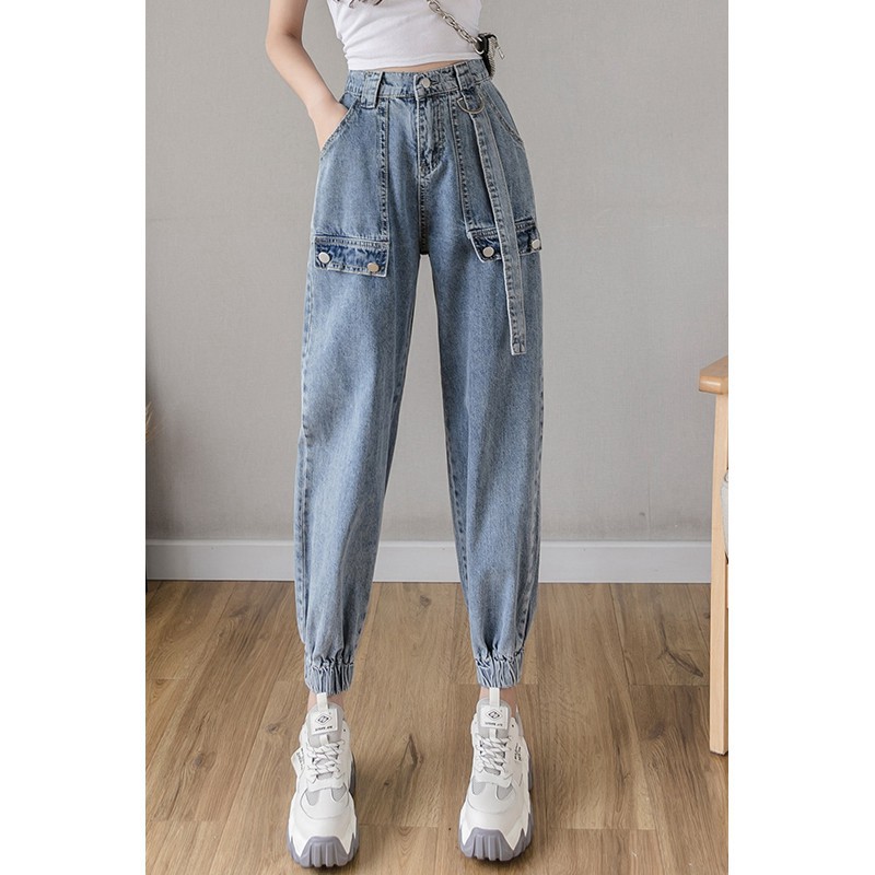 [ORDER TMALL 144 ] Quần Jeans Ống Bo Túi Hộp Mẫu Mới Nhất 2021