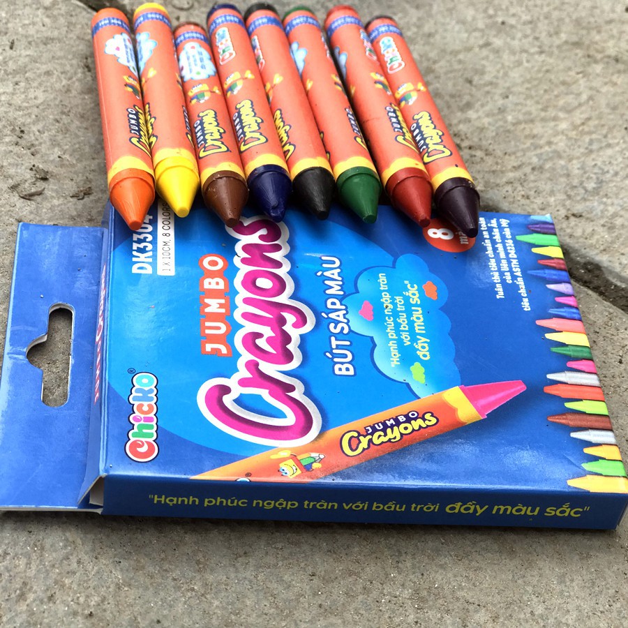 Bút Sáp Màu Duka: Bút Sáp Màu Jumbo Crayons (8 Màu) DK 3304 - 8