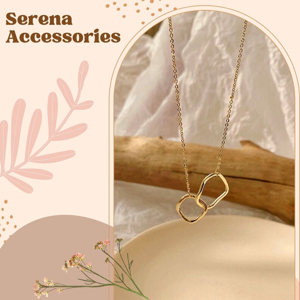 Dây chuyền, vòng cổ có mặt hình học đan vào nhau chanh xả và nữ tính_Serena Accessories