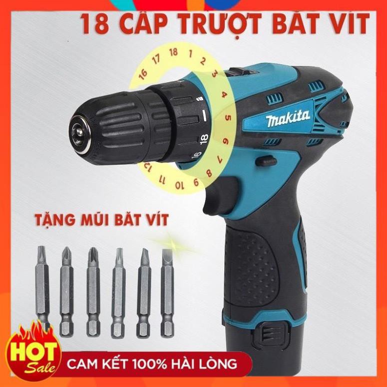 [Hàng Tốt] Máy khoan pin makita 12v tặng bộ phụ kiện 24 chi tiết
