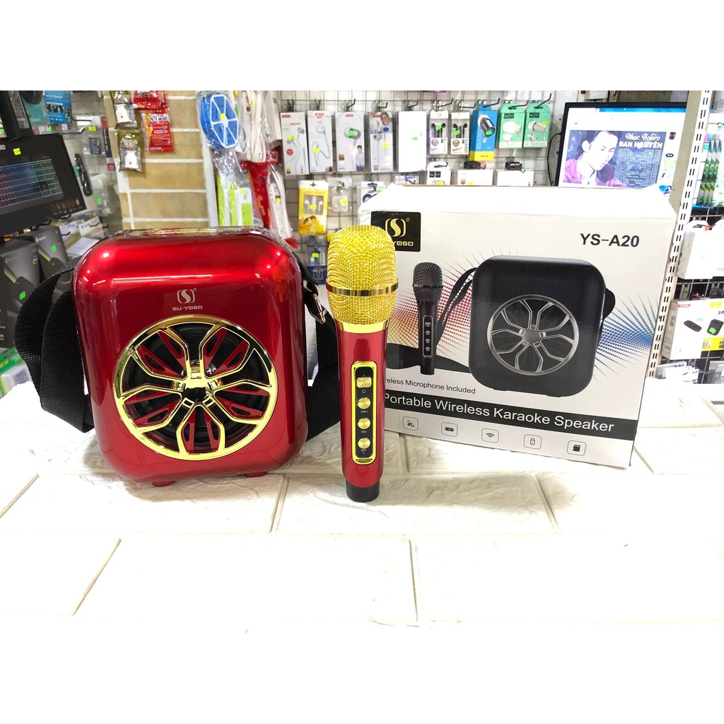 Loa karaoke bluetooth mini xách tay YS A20 - Kèm 1 micro không dây - nghe nhạc, hát karaoke cực hay -Có Dây Đeo Tiện Lợi