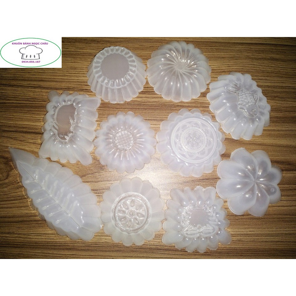 Combo 10 khuôn làm bánh bò, bánh da lợn bằng nhựa