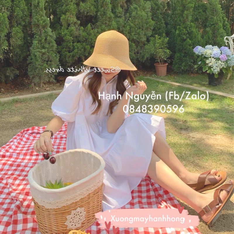 Đầm Babydoll sơ mi trắng dáng xòe Váy Babydoll Ullzang 2021
