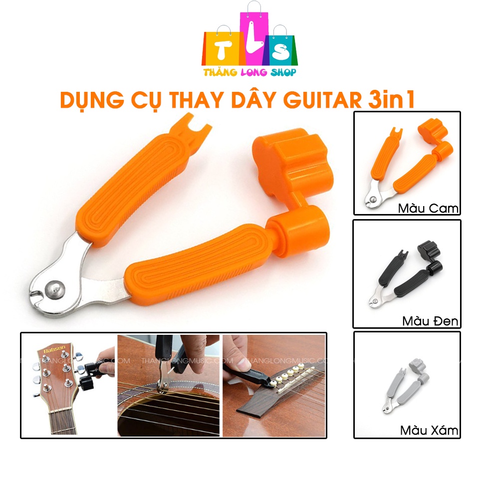 Dụng cụ thay dây đàn guitar đa năng 3 trong 1- Kiềm cắt dây (Cutter) + Tay quay lên dây (Winder) + Nhổ chốt (Pin puller)