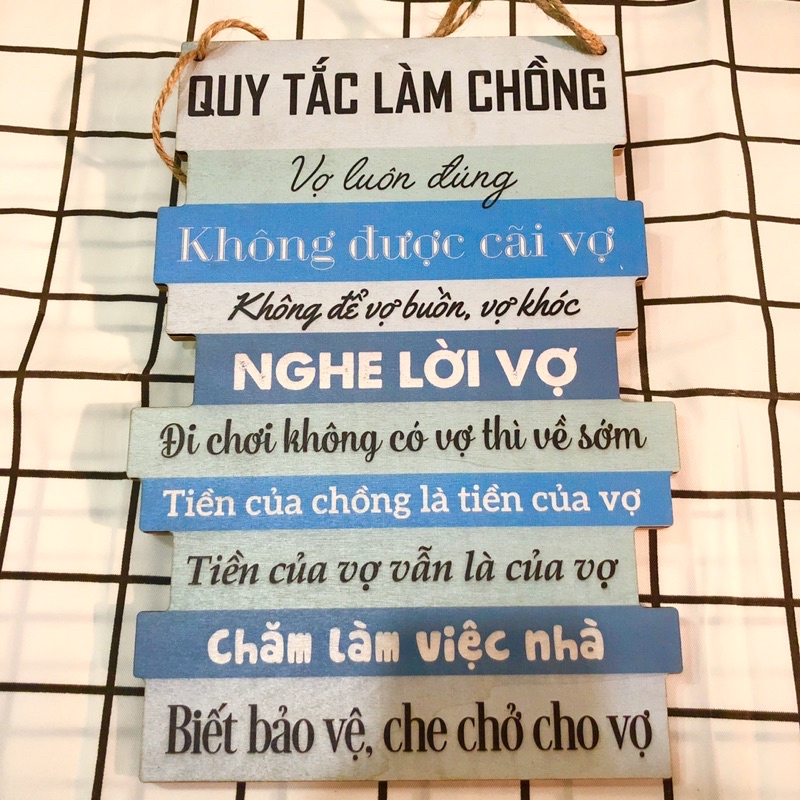 Tranh những câu nói dễ thương chất liệu gỗ dòng chữ ngộ nghĩnh quy tắc