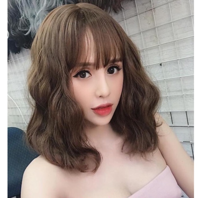 Tóc giả nguyên đầu xù ngắn tặng lược + lưới