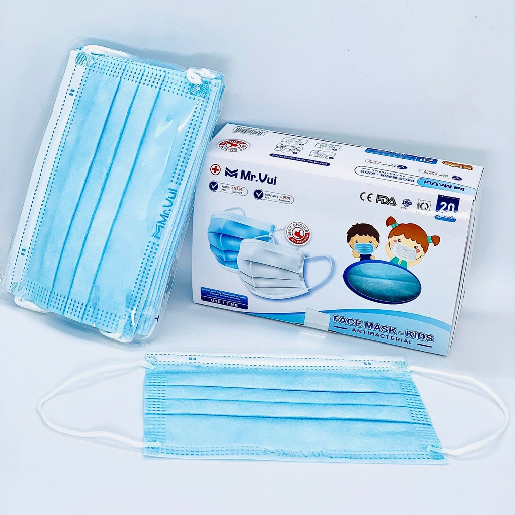 Khẩu trang y tế 4 lớp cho bé Mr. Vui hộp 20 cái