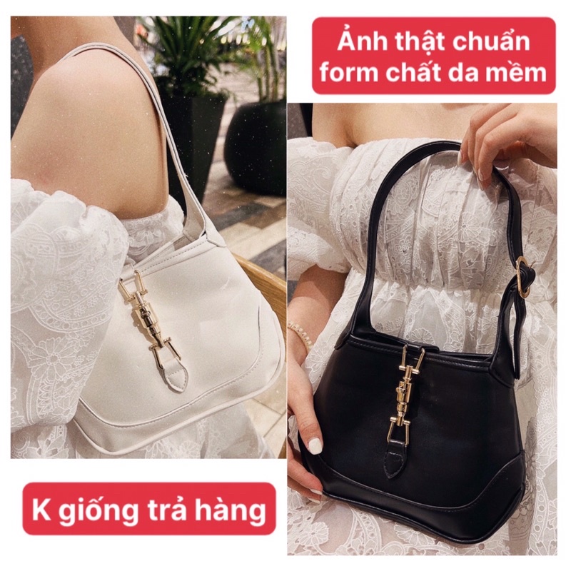 Túi đeo kẹp nách nữ khóa bấm GC hình viên đạn size 18cm bên trong lót vải thời trang hàn quốc