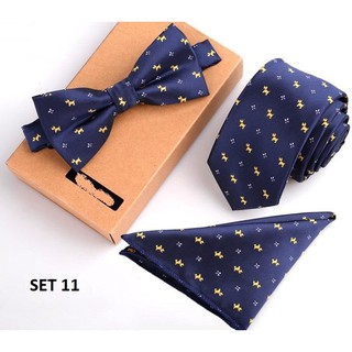 combo bộ 3 phụ kiện dành cho quí ông ( cavat - nơ  - khăn cái túi )