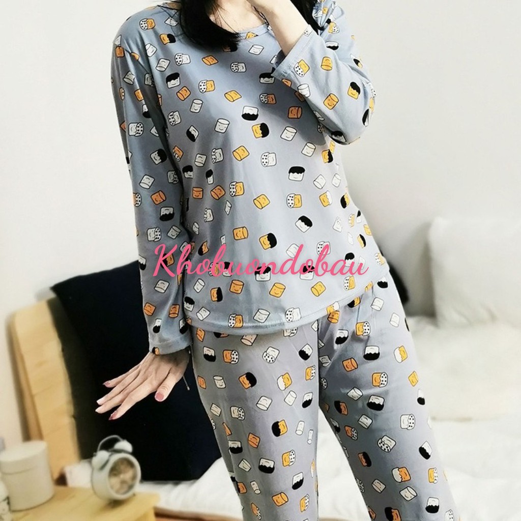 Bộ đồ ngủ nữ họa tiết cute dễ thương- đồ ngủ nữ siêu xinh chất cotton BD931
