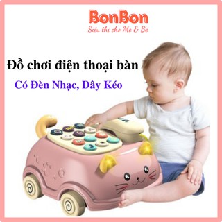 Đồ Chơi Điện Thoại Bàn Mô Hình Ô Tô Con Mèo Có Nhạc Có Đèn Cho Bé Yêu