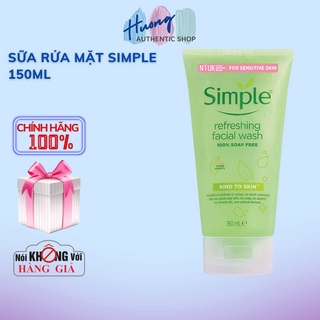 Sữa rửa mặt simple giúp da sạch thoáng và không chứa xà phòng 150ml