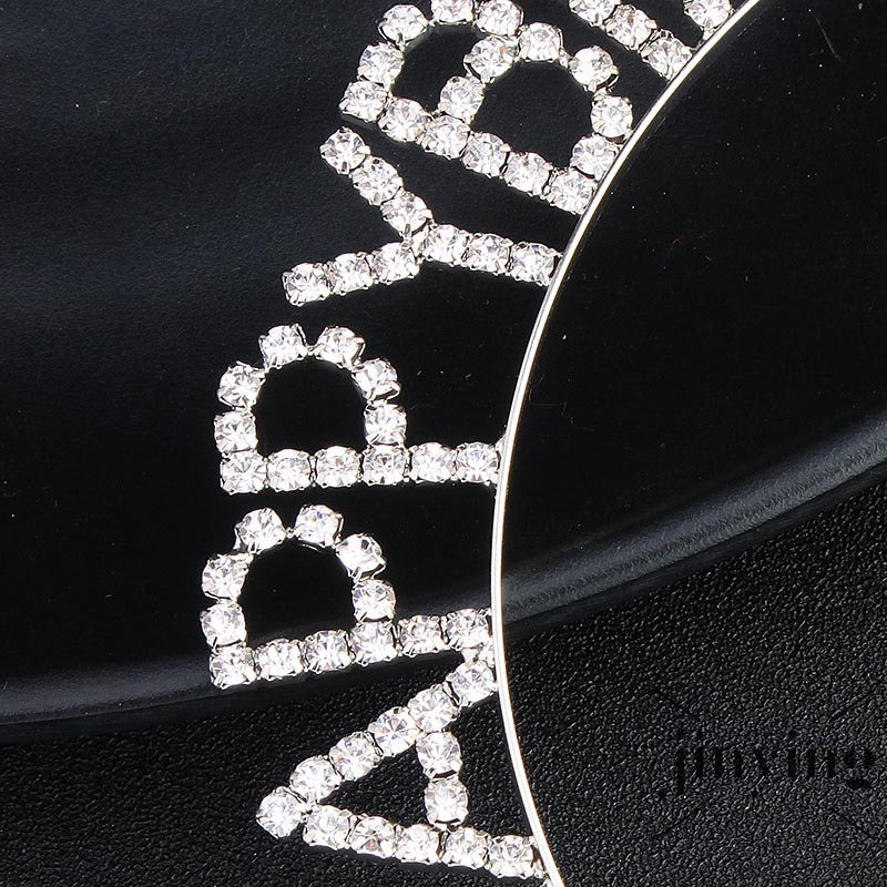 GETNOIVAS ❤S Wind Children's Crown Headdress Princess Girl Crown Headband Cute Letter Crown Crystal Birthday P