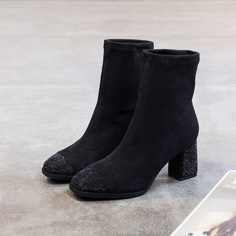 đỏ lưới Martin boots trẻ em 2021 mới mùa thu và đông tất cả các trận đấu giày cao gót đế dày trung rhinestone của