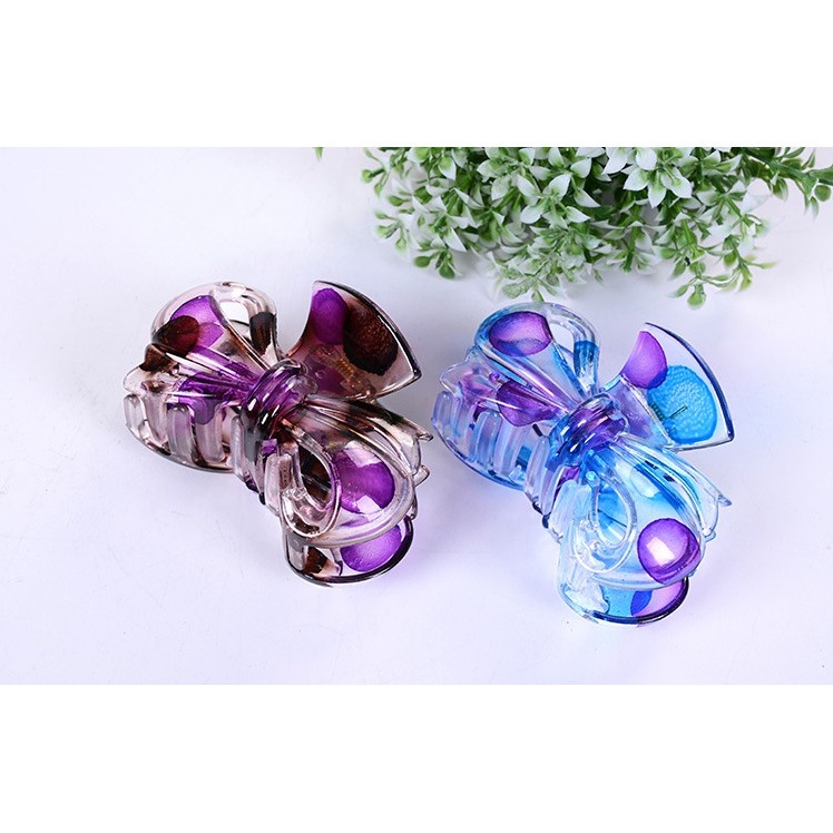 Kẹp tóc nơ nữ nhựa nhiều màu thời trang hàn quốc