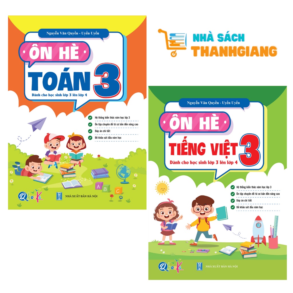 Sách - Combo Ôn Hè Toán và Tiếng Việt 2 - Dành cho học sinh lớp 3 lên 4 (2 cuốn)