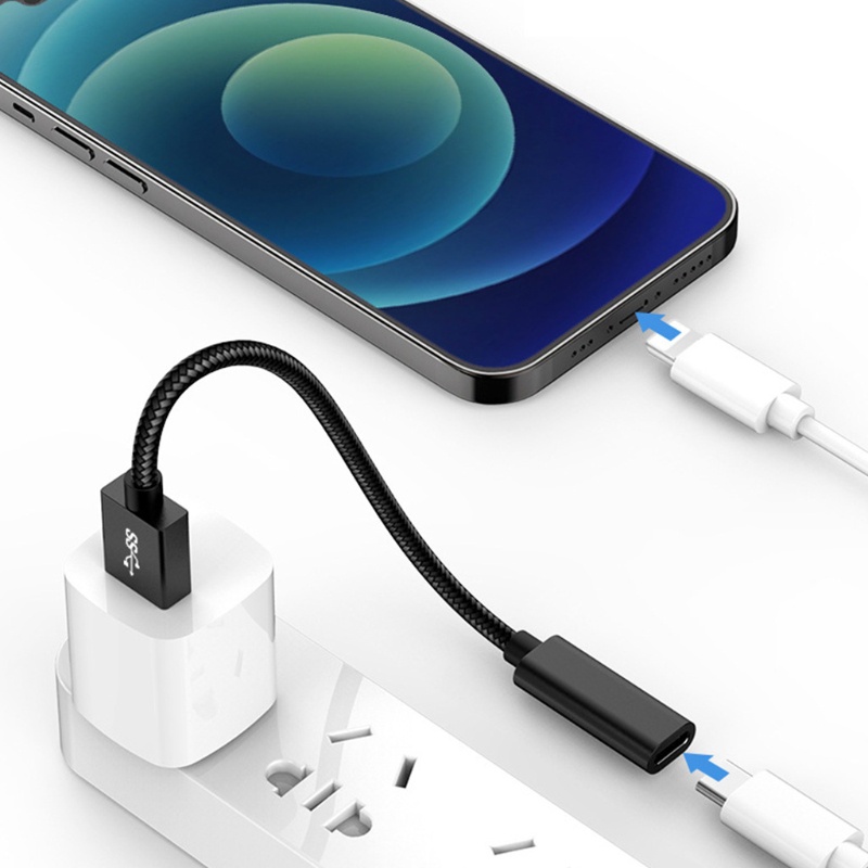 Cáp Sạc zzz 15cm Hai Trong Một Cổng Type C Sang Cổng USB 3.0 Cho Điện Thoại Và Máy Tính