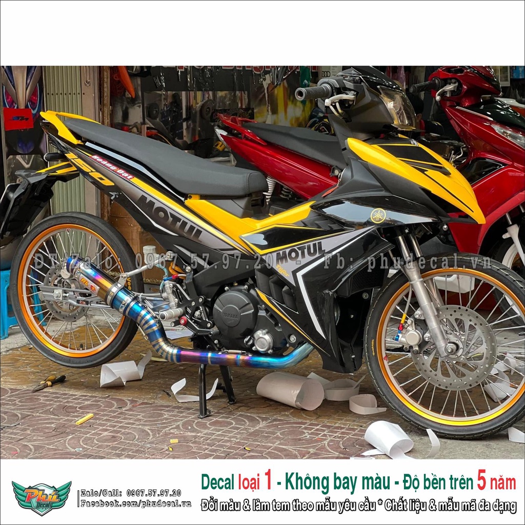 Tem rời Exciter 150 Vàng đen Motul (2)